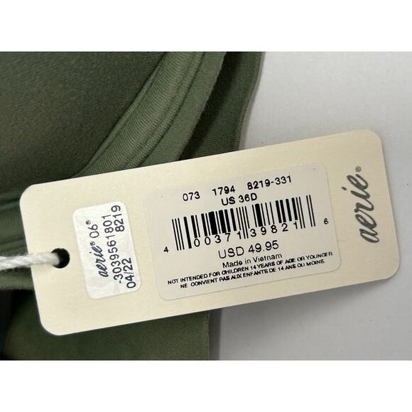 Smoothez By Aerie Women's Green Full Coverage Lightly Lined T-Shirt Bra Size 36D - Picture 5 of 7